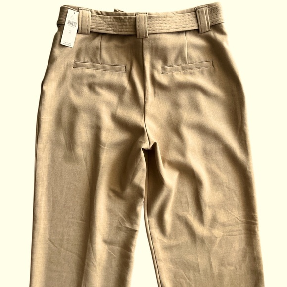 NWT Anthropologie Maeve Tailor Wide Leg Soft Trouser Pants Honey Camel Belt 8 M - Picture 6 of 10